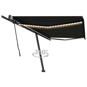 Toldo retráctil manual con luz LED gris antracita 500x350 cm de , Toldos - Ref: Foro24-3069864, Precio: 624,86 €, Descuento: %
