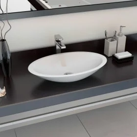 Washbasin 59.3x35.1x10.7 cm mineral resin/white marble by vidaXL, Sinks - Ref: Foro24-144069, Price: 109,55 €, Discount: %