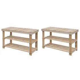 2-in-1 shoemaker with bench, 2 units solid wood by vidaXL, Shoe racks and shoe organizers - Ref: Foro24-276040, Price: 75,06 ...