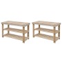 2-in-1 shoemaker with bench, 2 units solid wood by vidaXL, Shoe racks and shoe organizers - Ref: Foro24-276040, Price: 84,16 ...