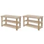 2-in-1 shoemaker with bench, 2 units solid wood by vidaXL, Shoe racks and shoe organizers - Ref: Foro24-276040, Price: 75,06 ...
