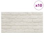 Paneles de pared 3D diseño de ladrillo 10 uds EPS blanco