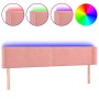 Rosa Samtkopfteil mit LED 203x16x78/88 cm von , Kopf- und Fußteile - Ref: Foro24-3123167, Preis: 67,70 €, Rabatt: %