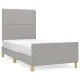 Light gray fabric bed frame with headboard 80x200 cm by , Beds and slatted bases - Ref: Foro24-3124928, Price: 119,55 €, Disc...