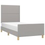 Light gray fabric bed frame with headboard 80x200 cm by , Beds and slatted bases - Ref: Foro24-3124928, Price: 121,17 €, Disc...