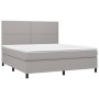 Boxspringbettmatratze und LED-Leuchten hellgrauer Stoff 180x200 cm von , Betten und Lattenroste - Ref: Foro24-3134813, Preis:...