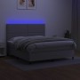 Boxspringbettmatratze und LED-Leuchten hellgrauer Stoff 180x200 cm von , Betten und Lattenroste - Ref: Foro24-3134813, Preis:...