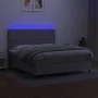 Boxspringbettmatratze und LED-Leuchten hellgrauer Stoff 180x200 cm von , Betten und Lattenroste - Ref: Foro24-3134813, Preis:...