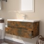 Badmöbel mit Waschbecken, Sperrholz, geräucherte Eiche von , Badezimmerwaschtische - Ref: Foro24-3152885, Preis: 306,69 €, Ra...