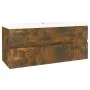 Badmöbel mit Waschbecken, Sperrholz, geräucherte Eiche von , Badezimmerwaschtische - Ref: Foro24-3152885, Preis: 288,83 €, Ra...