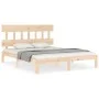 Estructura de cama con cabecero madera maciza 160x200 cm de , Camas y somieres - Ref: Foro24-3193606, Precio: 128,64 €, Descu...