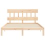 Bed frame with solid wood headboard 160x200 cm by , Beds and slatted bases - Ref: Foro24-3193606, Price: 130,28 €, Discount: %