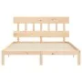 Bed frame with solid wood headboard 160x200 cm by , Beds and slatted bases - Ref: Foro24-3193606, Price: 128,66 €, Discount: %