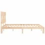 Bed frame with solid wood headboard 160x200 cm by , Beds and slatted bases - Ref: Foro24-3193606, Price: 128,66 €, Discount: %