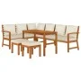 Garden dining set and cushions, 7 pieces, solid acacia wood. by , Garden sets - Ref: Foro24-3154968, Price: 745,42 €, Discoun...