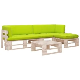 4-piece pallet furniture and impregnated pine wood cushions by , Garden sets - Ref: Foro24-3066827, Price: 295,95 €, Discount: %
