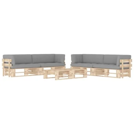 Muebles de palets 6 pzas y cojines madera pino impregnada de , Conjuntos de jardín - Ref: Foro24-3067035, Precio: 660,61 €, D...