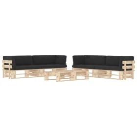 Pallet furniture 6 pieces and cushions made of impregnated pine wood. by , Garden sets - Ref: Foro24-3067040, Price: 646,90 €...