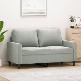 2-Sitzer-Sofa aus hellgrauem Samt 120 cm von , Sofas - Ref: Foro24-359189, Preis: 183,10 €, Rabatt: %