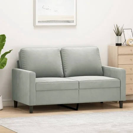 2-Sitzer-Sofa aus hellgrauem Samt 120 cm von , Sofas - Ref: Foro24-359189, Preis: 193,53 €, Rabatt: %
