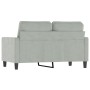 2-Sitzer-Sofa aus hellgrauem Samt 120 cm von , Sofas - Ref: Foro24-359189, Preis: 183,10 €, Rabatt: %