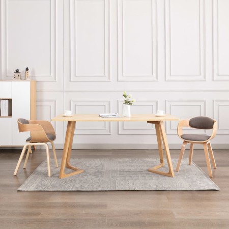 Esszimmerstühle 2 Einheiten aus gebogenem Holz und taupegrauem Stoff von , Essstühle - Ref: Foro24-287390, Preis: 263,16 €, R...