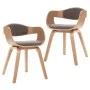 Esszimmerstühle 2 Einheiten aus gebogenem Holz und taupegrauem Stoff von , Essstühle - Ref: Foro24-287390, Preis: 259,19 €, R...