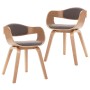 Esszimmerstühle 2 Einheiten aus gebogenem Holz und taupegrauem Stoff von , Essstühle - Ref: Foro24-287390, Preis: 263,16 €, R...