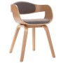 Esszimmerstühle 2 Einheiten aus gebogenem Holz und taupegrauem Stoff von , Essstühle - Ref: Foro24-287390, Preis: 263,16 €, R...