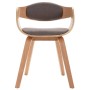 Esszimmerstühle 2 Einheiten aus gebogenem Holz und taupegrauem Stoff von , Essstühle - Ref: Foro24-287390, Preis: 263,16 €, R...