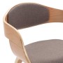Esszimmerstühle 2 Einheiten aus gebogenem Holz und taupegrauem Stoff von , Essstühle - Ref: Foro24-287390, Preis: 263,16 €, R...