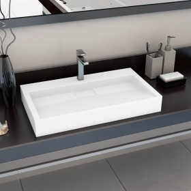 Spüle 80x46x11 cm Mineralharz/weißer Marmor von vidaXL, Sinkt - Ref: Foro24-144065, Preis: 193,29 €, Rabatt: %