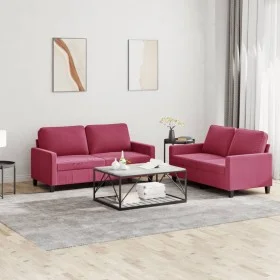 Sofa set with cushions 2 pieces red velvet by , Sofas - Ref: Foro24-3201500, Price: 391,50 €, Discount: %