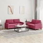 Sofa set with cushions 2 pieces red velvet by , Sofas - Ref: Foro24-3201500, Price: 391,50 €, Discount: %