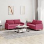 Sofagarnitur mit Kissen 2-teilig aus rotem Samt von , Sofas - Ref: Foro24-3201500, Preis: 404,89 €, Rabatt: %
