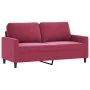 Sofa set with cushions 2 pieces red velvet by , Sofas - Ref: Foro24-3201500, Price: 391,50 €, Discount: %