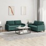 Sofagarnitur mit 2 Stück dunkelgrünen Samtkissen von , Sofas - Ref: Foro24-3201498, Preis: 478,85 €, Rabatt: %