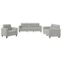 Juego de sofás con cojines 3 piezas tela microfibra gris claro de , Sofás - Ref: Foro24-3202291, Precio: 840,76 €, Descuento: %