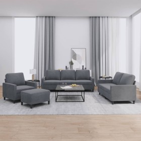 Juego de sofás con cojines 4 piezas terciopelo gris oscuro de , Sofás - Ref: Foro24-3201487, Precio: 647,50 €, Descuento: %
