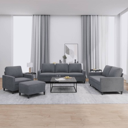 Sofagarnitur mit 4 Stück dunkelgrauen Samtkissen von , Sofas - Ref: Foro24-3201487, Preis: 647,50 €, Rabatt: %