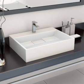 Waschbecken 50x38x13 cm Mineralharz/weißer Marmor von vidaXL, Sinkt - Ref: Foro24-144063, Preis: 128,19 €, Rabatt: %