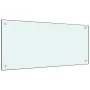 Protección salpicaduras cocina vidrio templado blanco 90x40 cm de vidaXL, Herramientas y utensilios de cocina - Ref: Foro24-2...