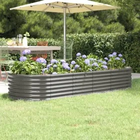 Jardinera arriate acero recubrimiento polvo gris 224x80x36 cm de , Maceteros y jardineras - Ref: Foro24-318919, Precio: 55,44...