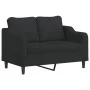 Black fabric 2-seater sofa, 120 cm by , Sofas - Ref: Foro24-359355, Price: 214,15 €, Discount: %
