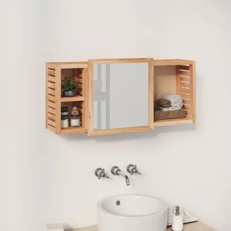 Solid walnut wood mirror cabinet 80x17x34 cm by , bathroom vanities - Ref: Foro24-350368, Price: 58,58 €, Discount: %