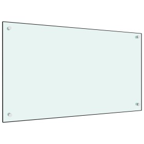 Protección salpicaduras cocina vidrio templado blanco 90x50 cm