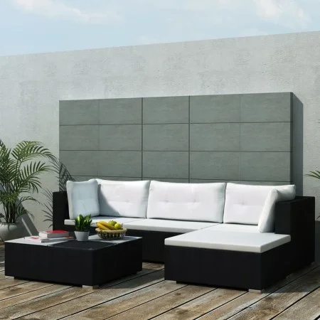 5-piece garden sofa set with black synthetic rattan cushions by , Garden sets - Ref: Foro24-42100, Price: 574,48 €, Discount: %