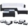 5-piece garden sofa set with black synthetic rattan cushions by , Garden sets - Ref: Foro24-42100, Price: 574,48 €, Discount: %