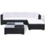5-piece garden sofa set with black synthetic rattan cushions by , Garden sets - Ref: Foro24-42100, Price: 574,48 €, Discount: %