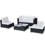 5-piece garden sofa set with black synthetic rattan cushions by , Garden sets - Ref: Foro24-42100, Price: 574,48 €, Discount: %